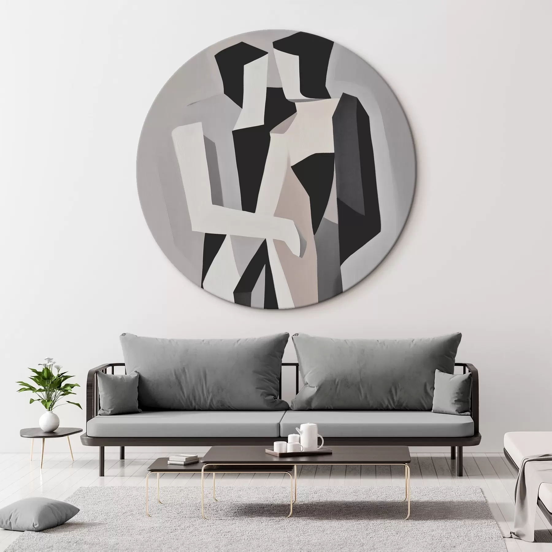 Tableau Figures abstraites en monochrome r45155