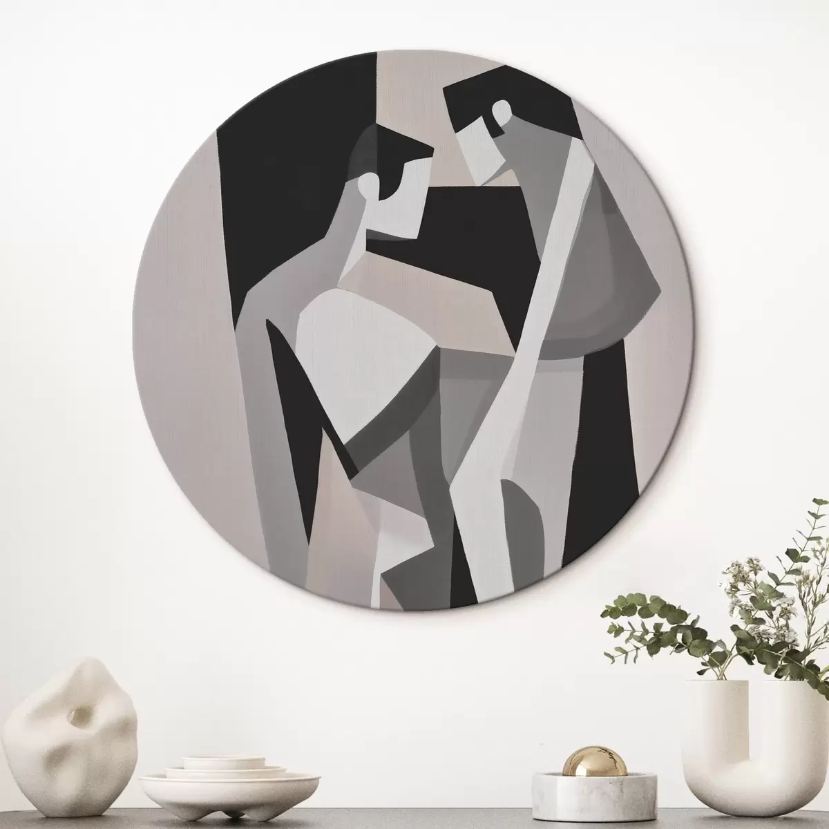 Tableaux rondes Composition d'un couple géométrique r45156