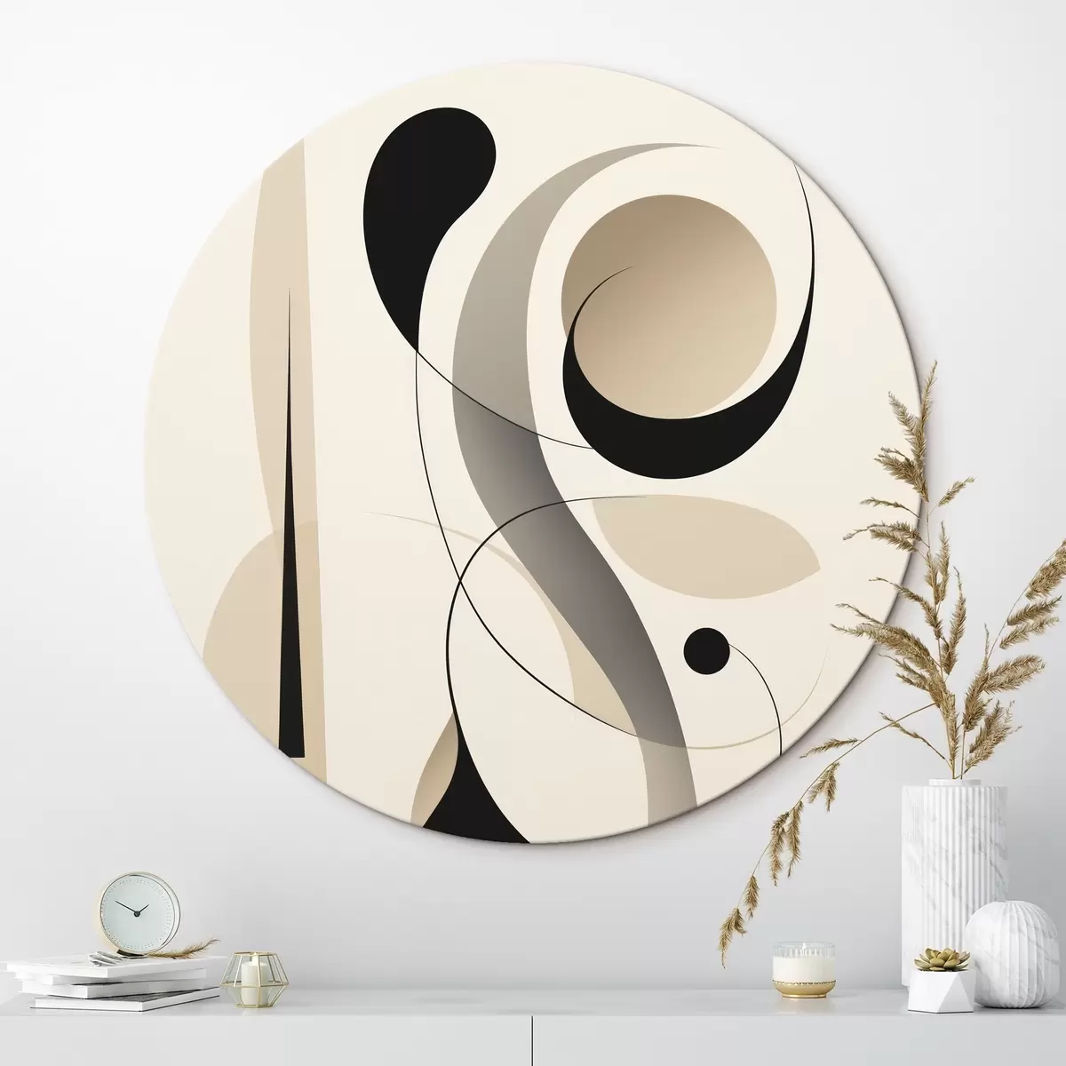 Tableaux rondes Composition géométrique minimaliste r45198