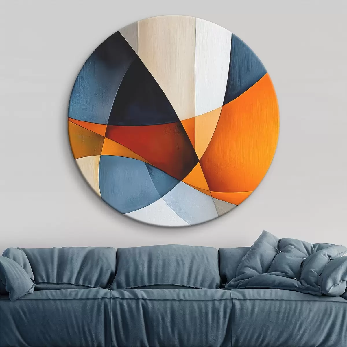 Tableaux rondes Abstraction avec des formes géométriques r45201