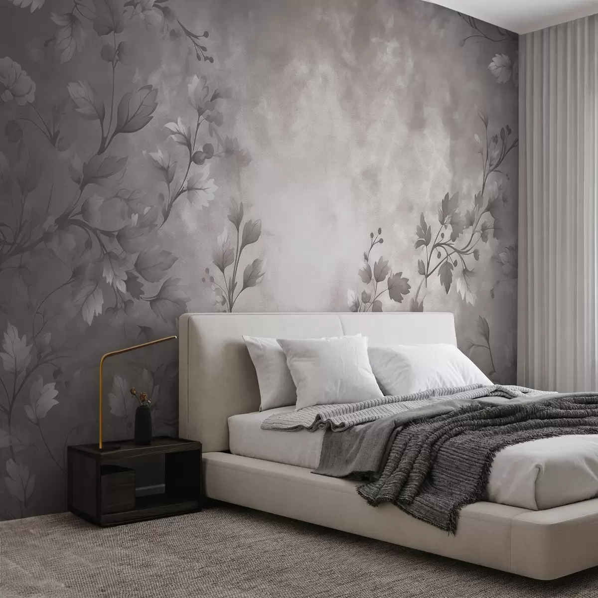 Papier peint Branches abstraites sur fond vieilli w09179