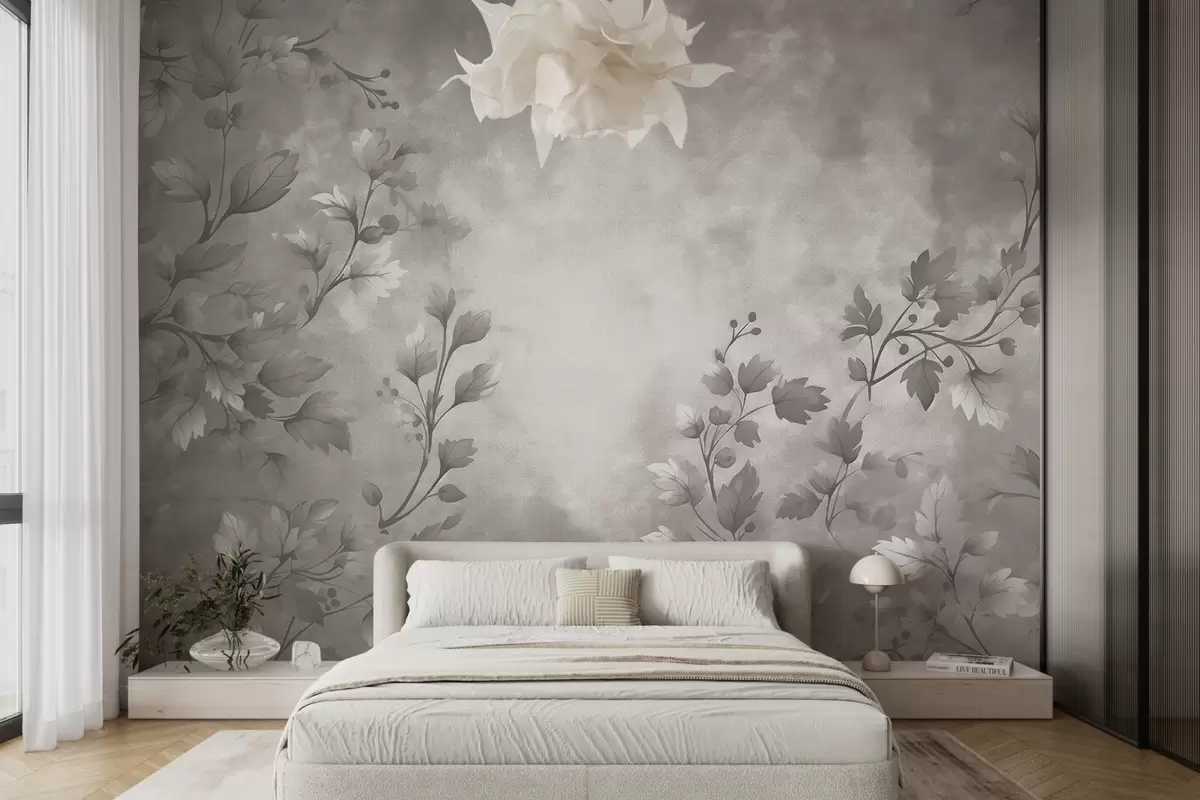 Papier peint Branches abstraites sur fond vieilli w09179