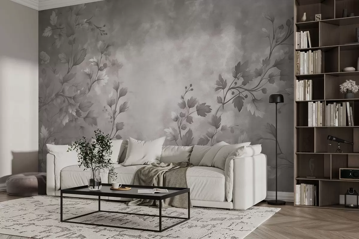 Papier peint Branches abstraites sur fond vieilli w09179
