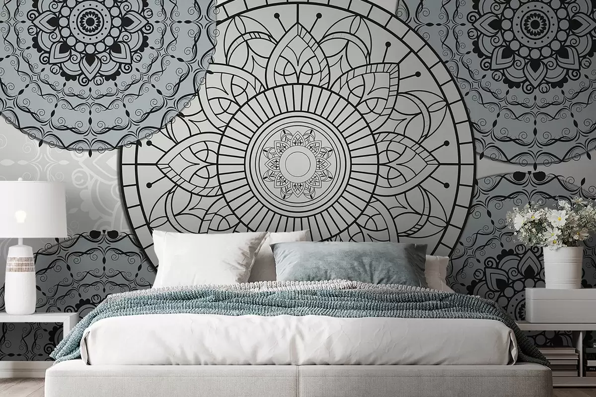 Papier peint Mandala en tons clairs w09182