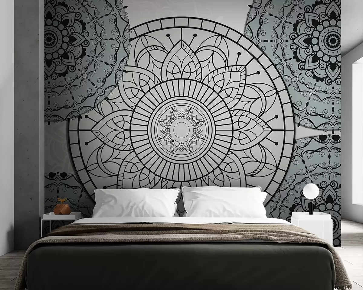 Papier peint Mandala en tons clairs w09182