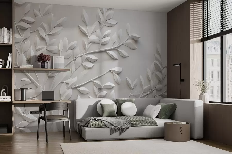 Papier peint Texture monochrome de la nature en relief w04329