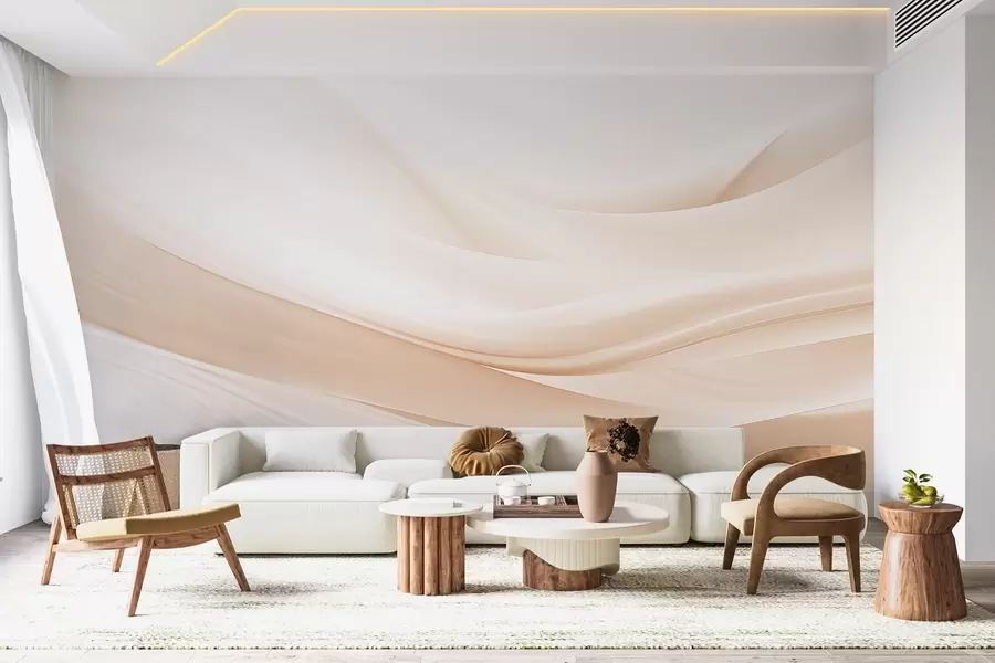 Papier peint Ondes douces et aériennes dans des tons pastel w09279