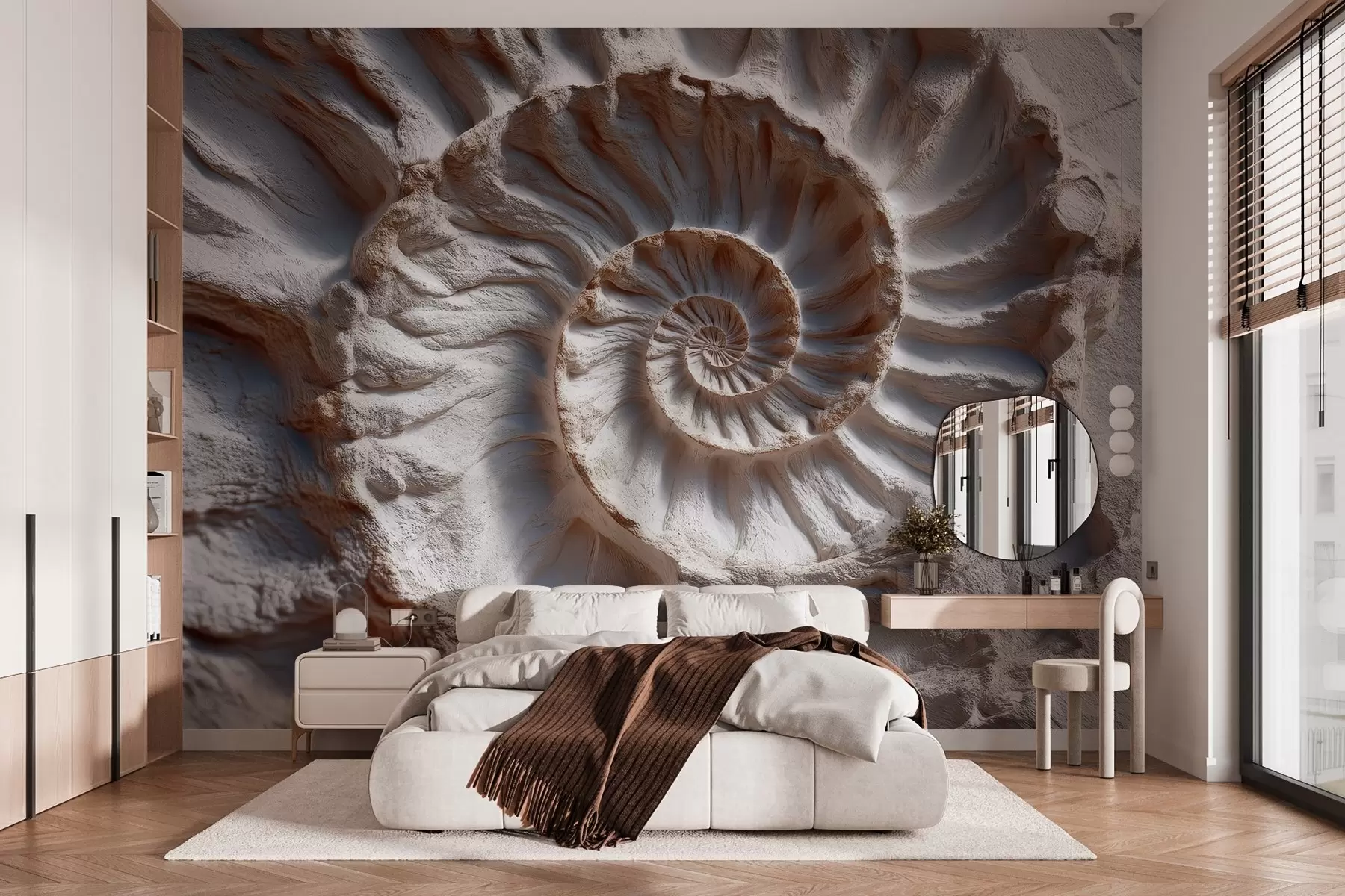 Papier peint Empreinte d'ammonite w04323