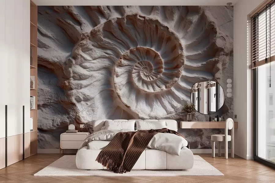 Papier peint Empreinte d'ammonite w04323