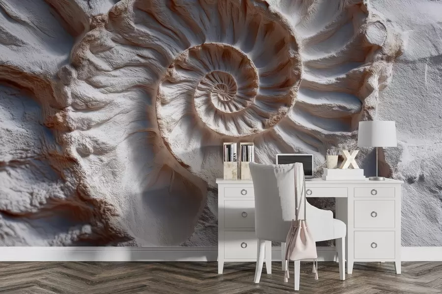 Papier peint Empreinte d'ammonite w04323