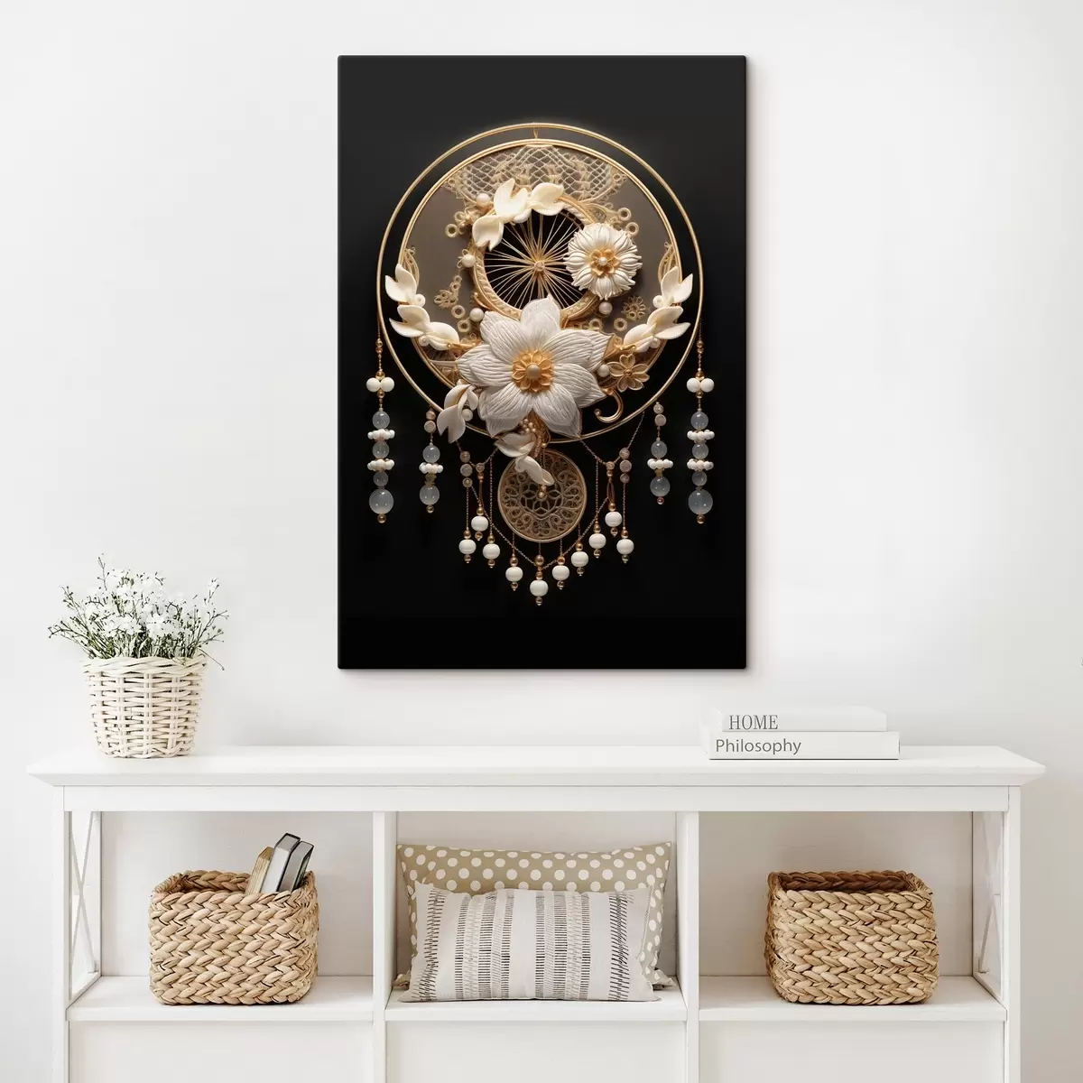 Tableau Abstraction sur fond sombre s44552