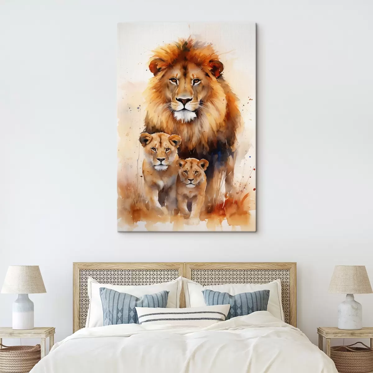 Tableau Une famille de lions s44555