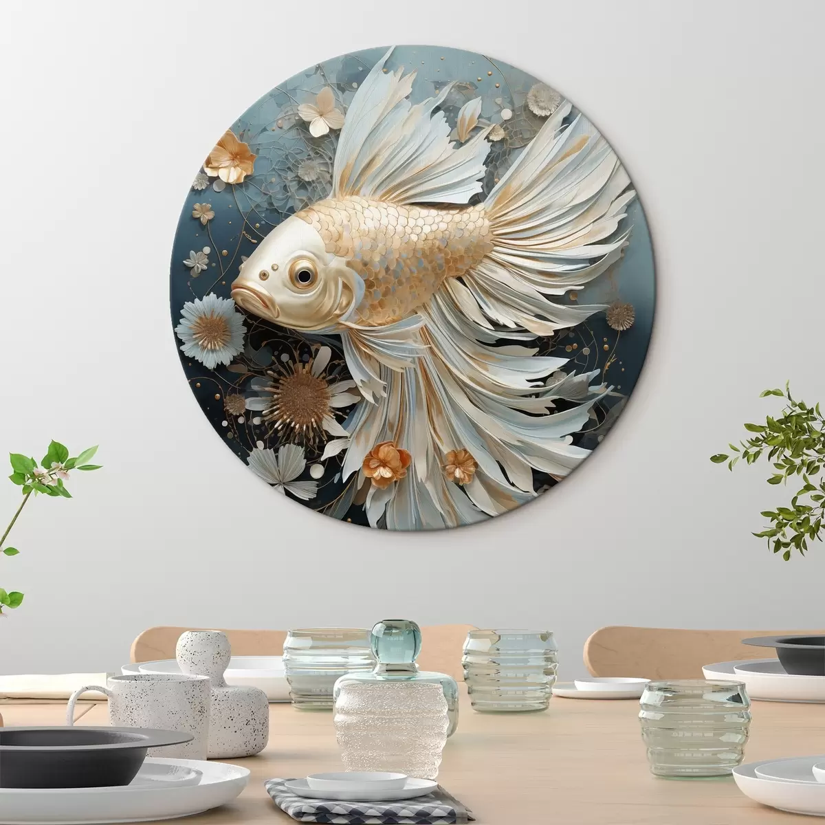 Tableaux rondes Un poisson magnifique r44556