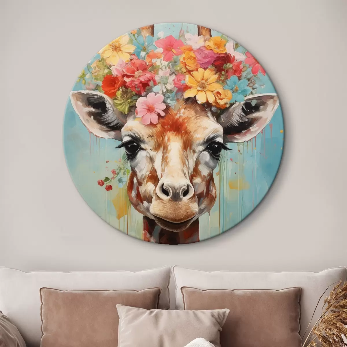 Tableaux rondes Une jolie girafe r44557