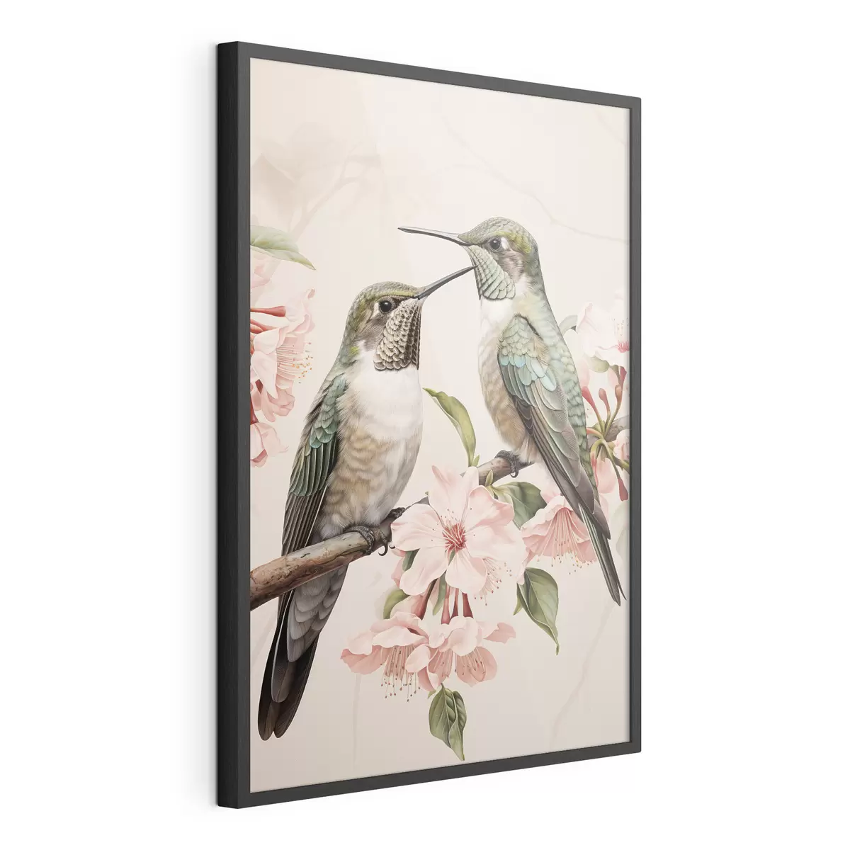Poster Un couple d'oiseaux sur une branche f44550