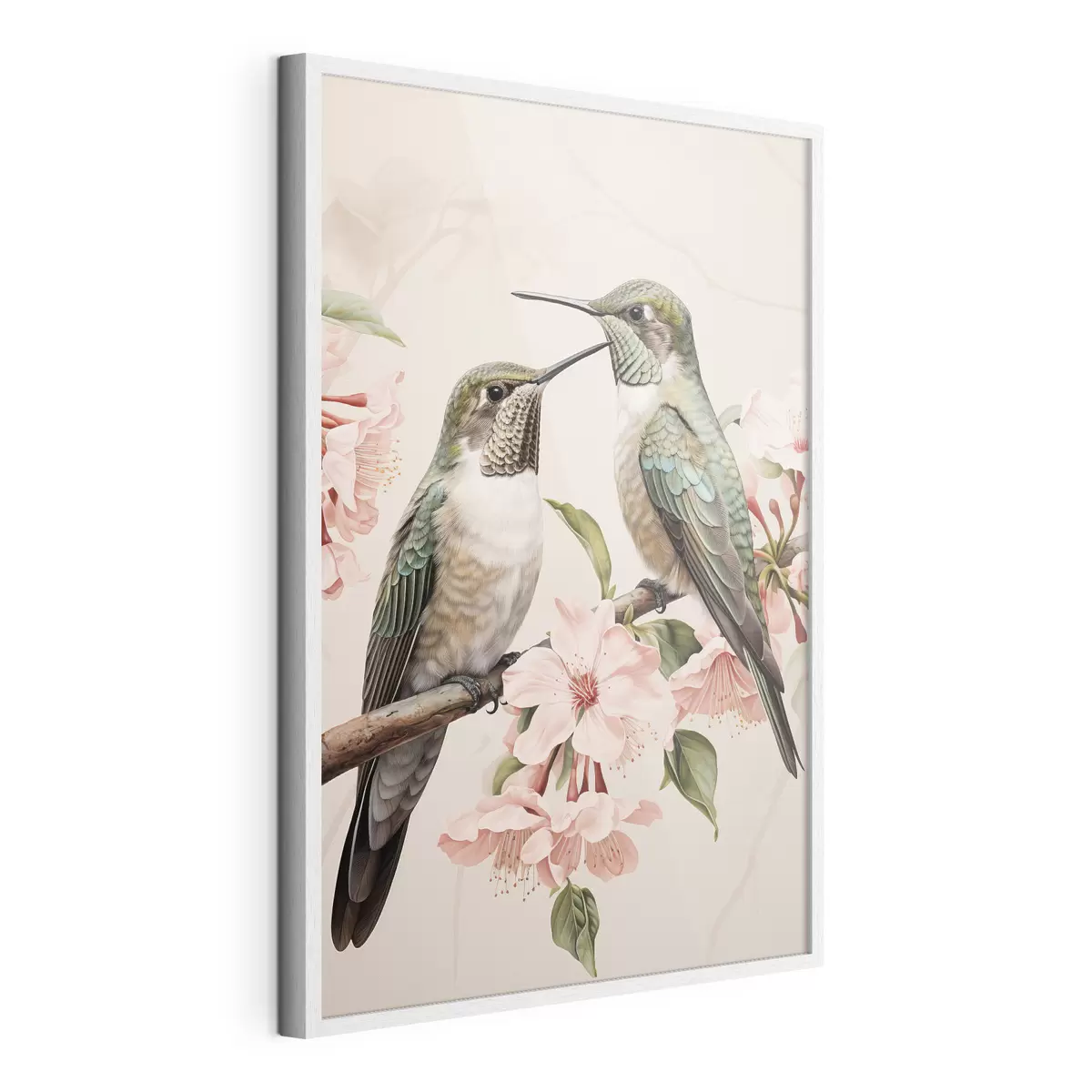 Poster Un couple d'oiseaux sur une branche f44550