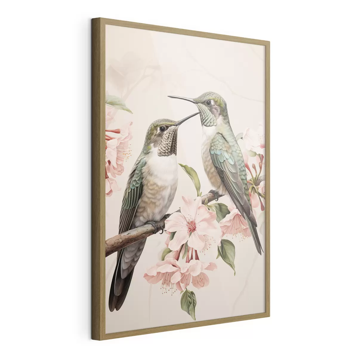 Poster Un couple d'oiseaux sur une branche f44550
