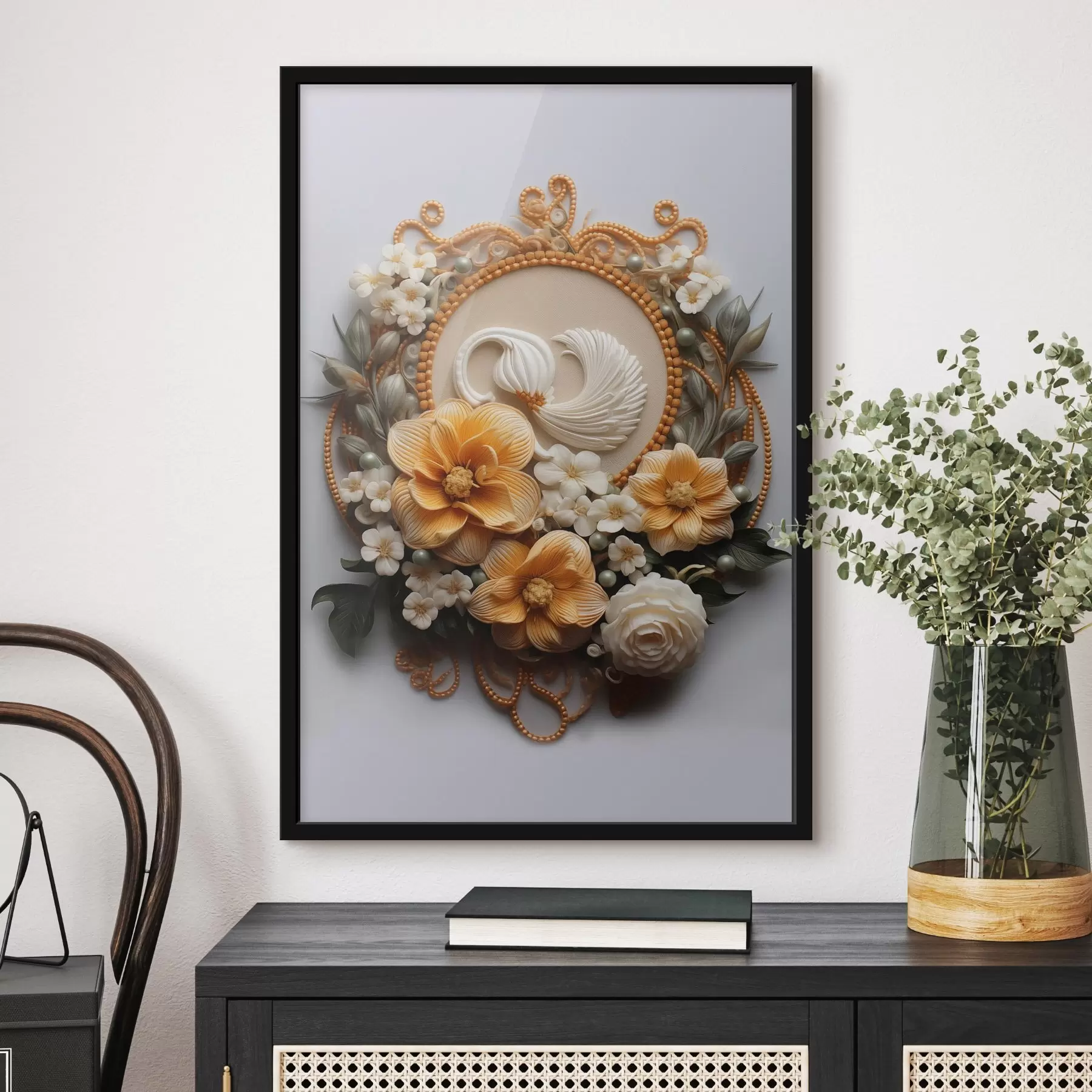 Papier peint Composition abstraite de fleurs f44553