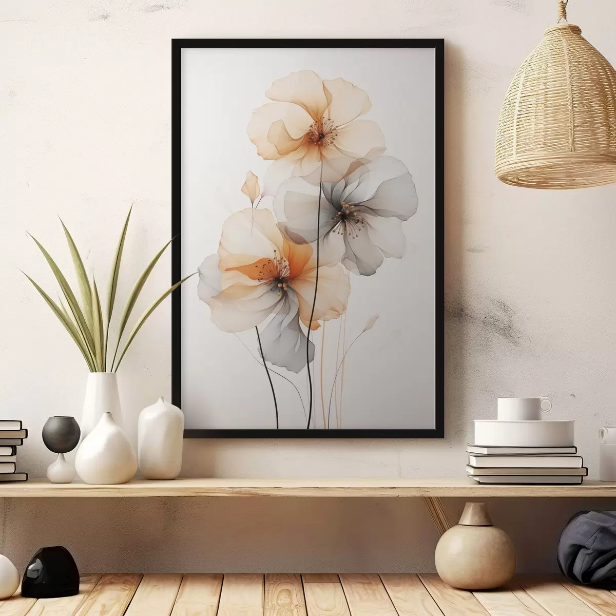 Poster Fleurs abstraites translucides f44558