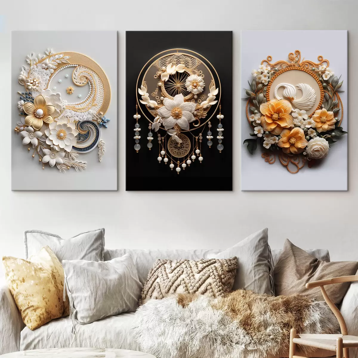 Tableau Compositions abstraites de fleurs m00561