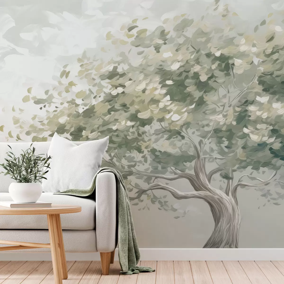 Papier peint Imitation de la peinture par l'arbre w04356