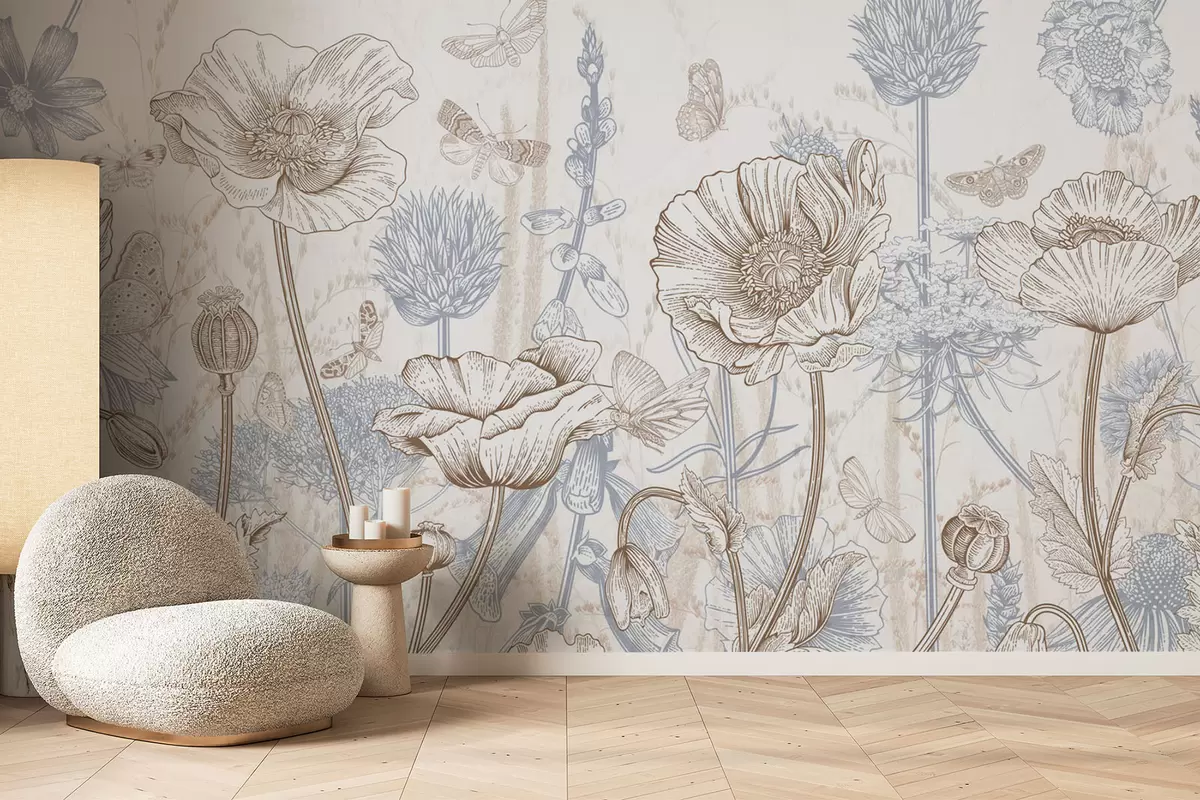 Papier peint Fleurs sauvages w04360