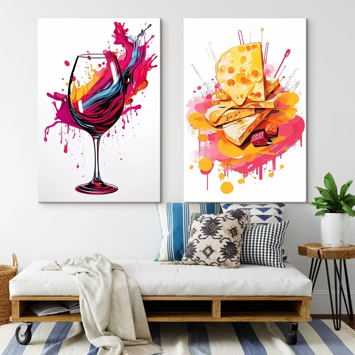 Tableau Vin et fromage m00551