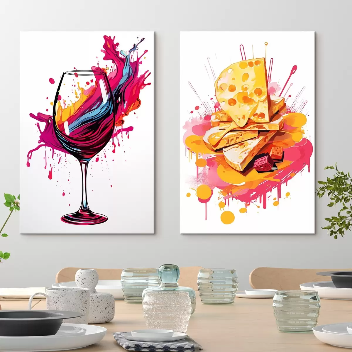 Tableau Vin et fromage m00551