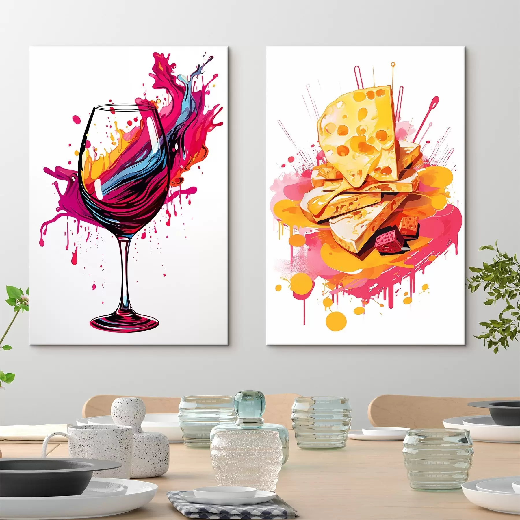 Tableau Vin et fromage m00551