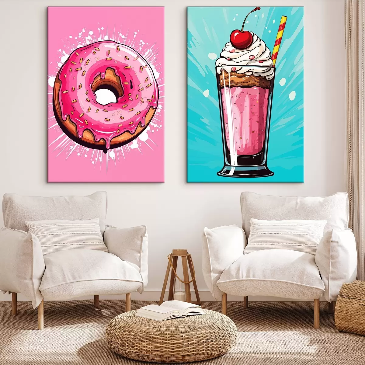 Tableau Donut et milkshake m00553