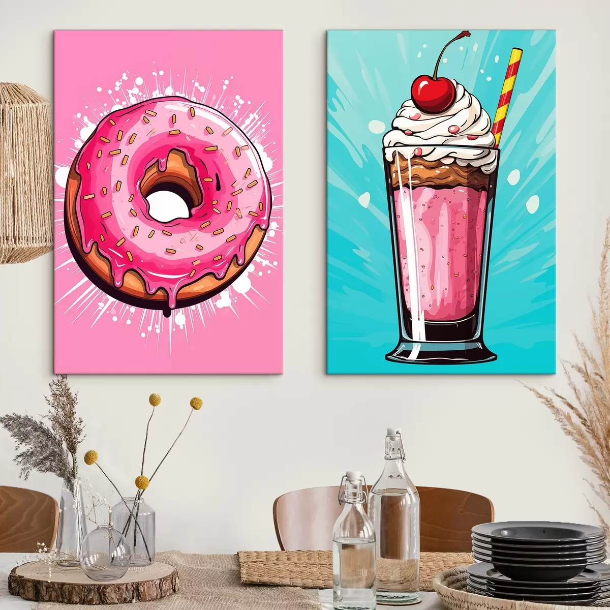 Tableau Donut et milkshake m00553