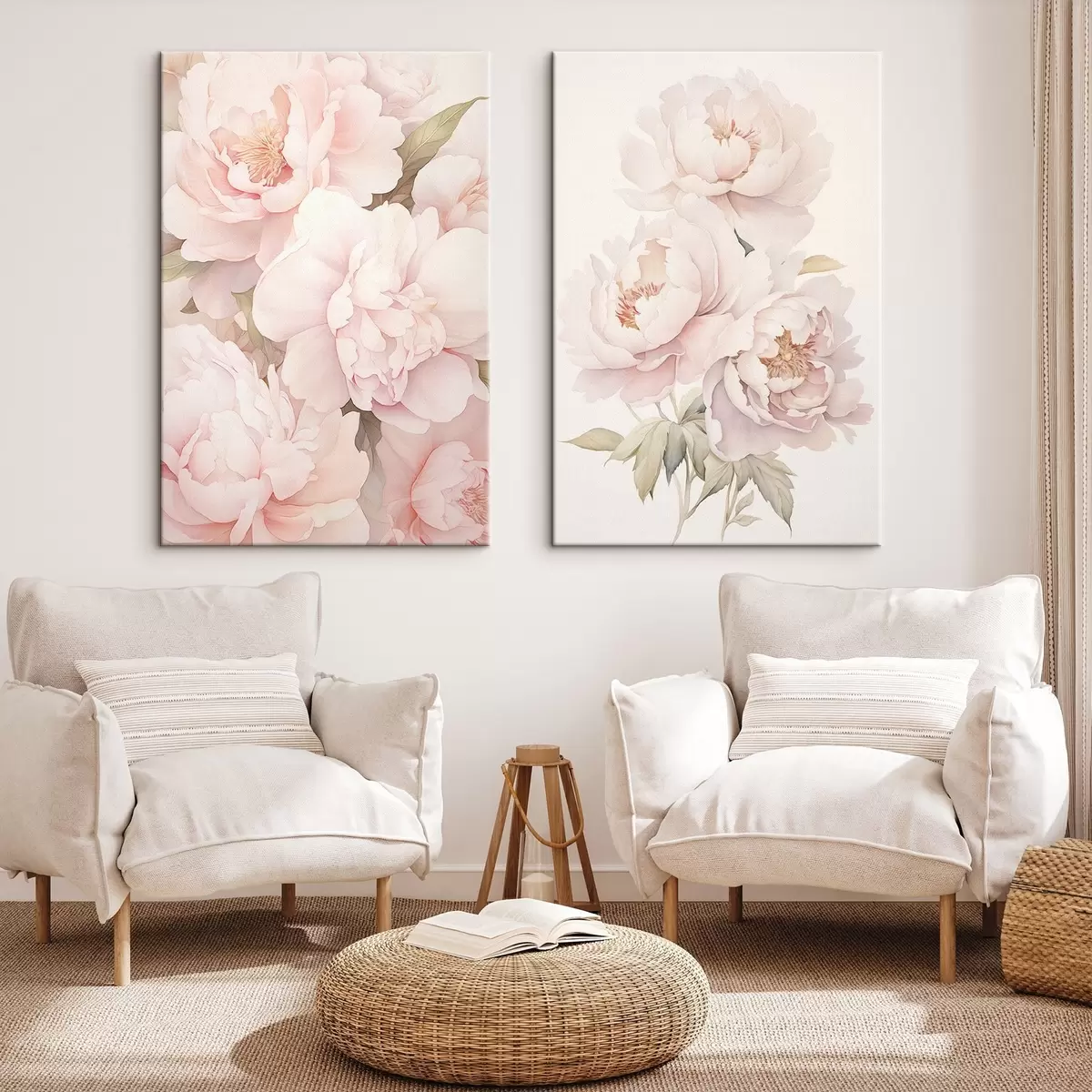 Tableau Pivoines délicates m00559