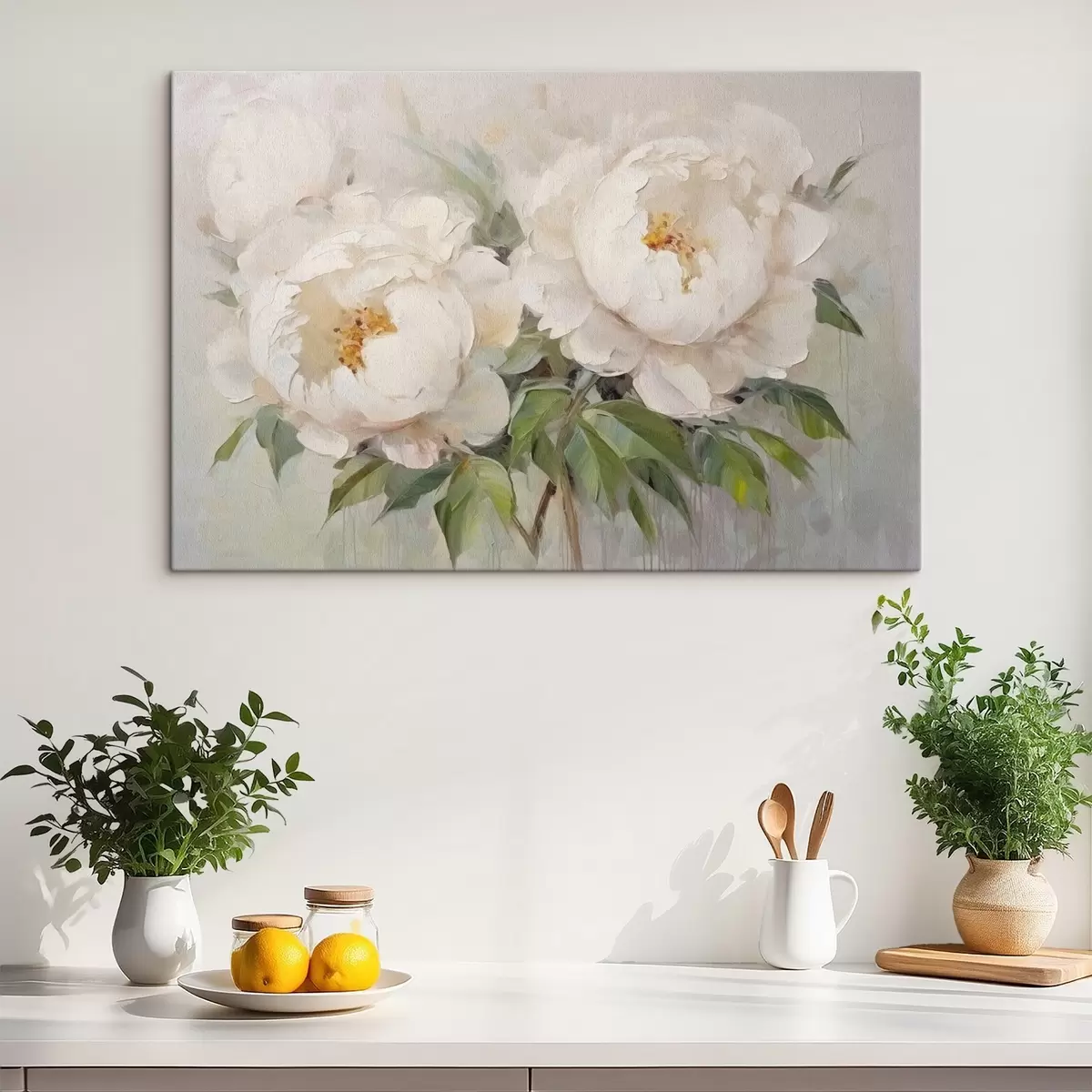 Tableau Délicates pivoines blanches s45268