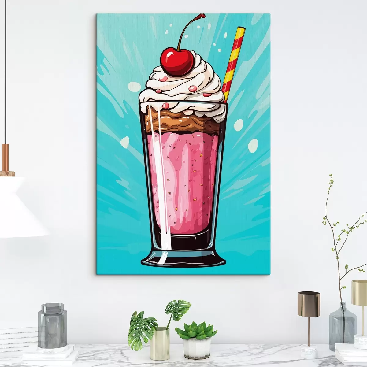 Tableau Milkshake aux fraises et aux cerises s45273