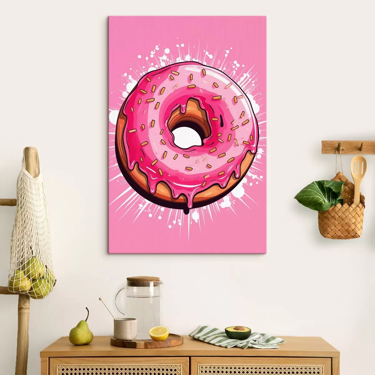 Tableau Donut avec glaçage rose s45274