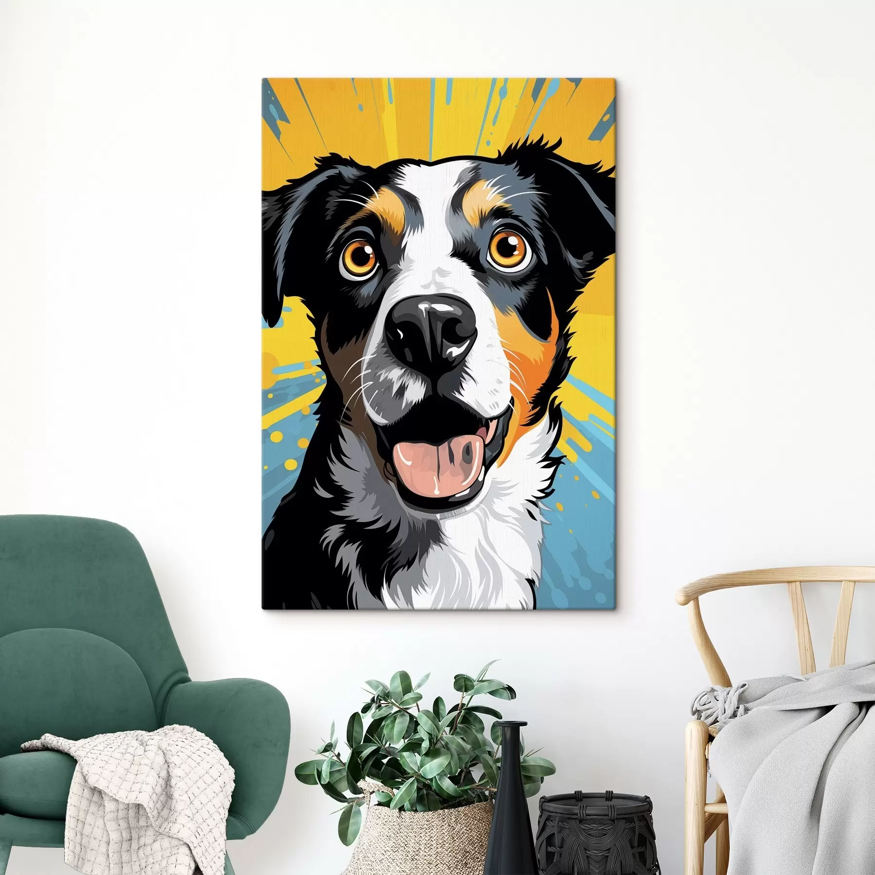 Tableau Chien heureux Pop Art s45279