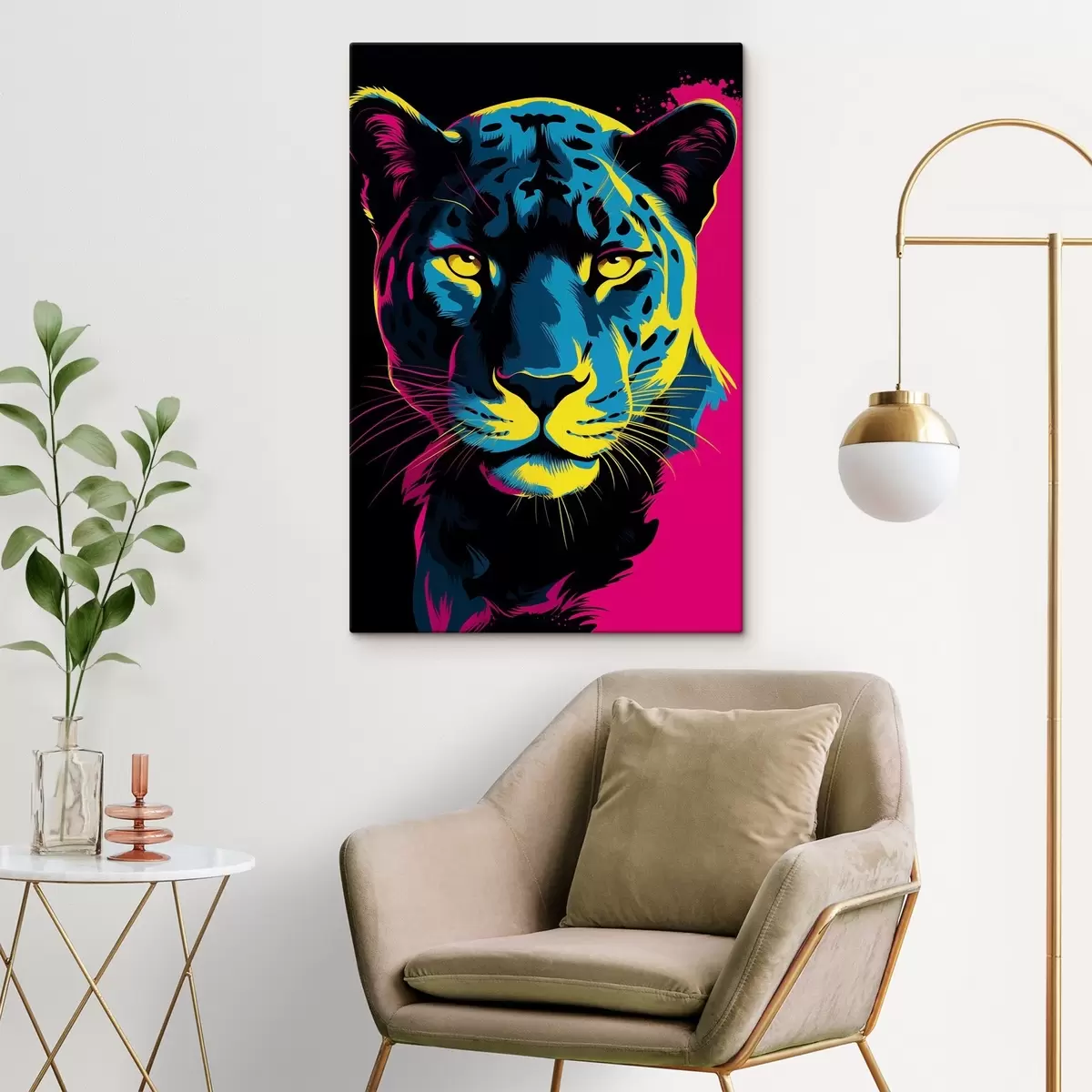 Tableau Un tigre dans une explosion de couleurs s45280