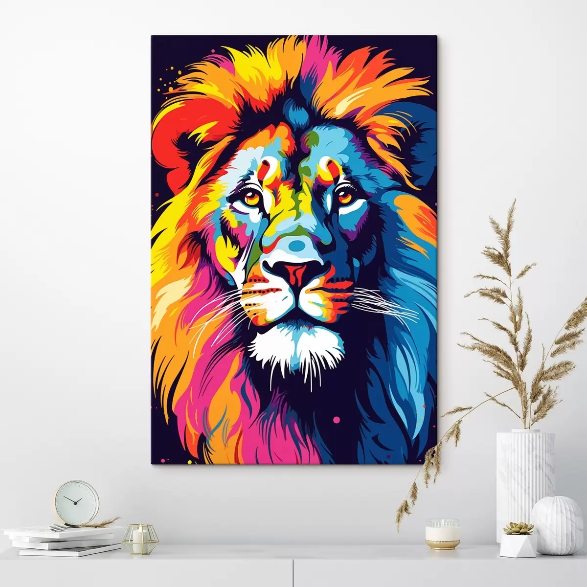 Tableau Le roi dans un flamboiement de couleurs s45282