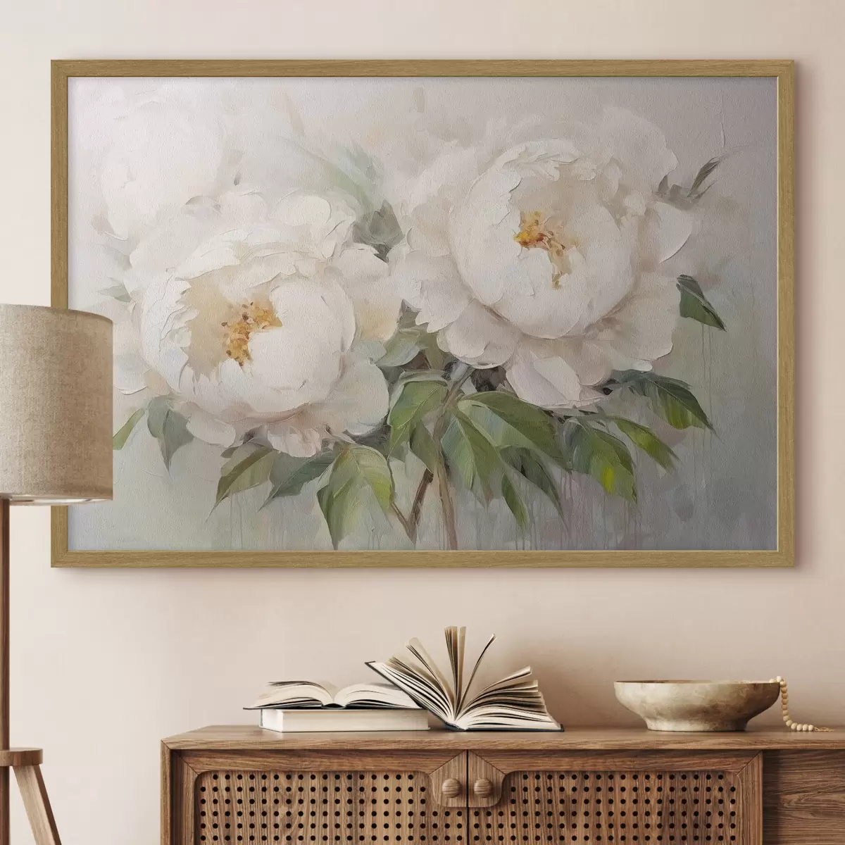 Poster Délicates pivoines blanches f45268