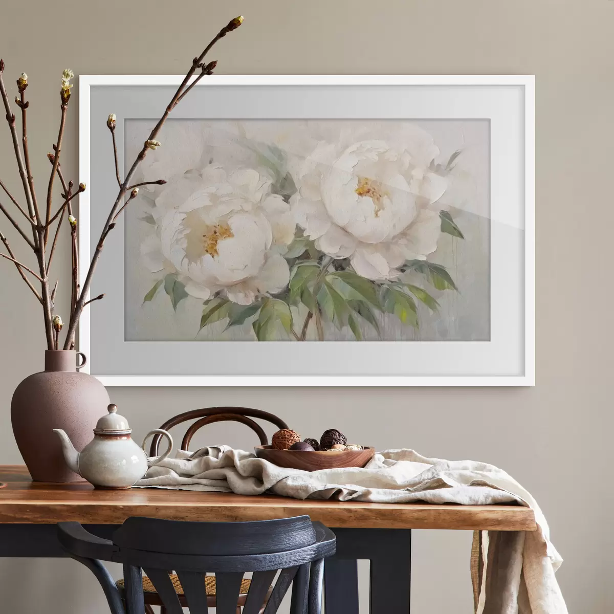 Poster Délicates pivoines blanches f45268