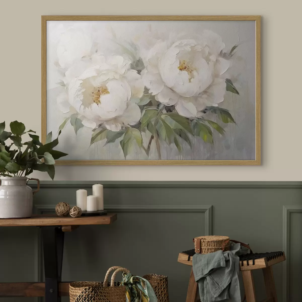 Poster Délicates pivoines blanches f45268