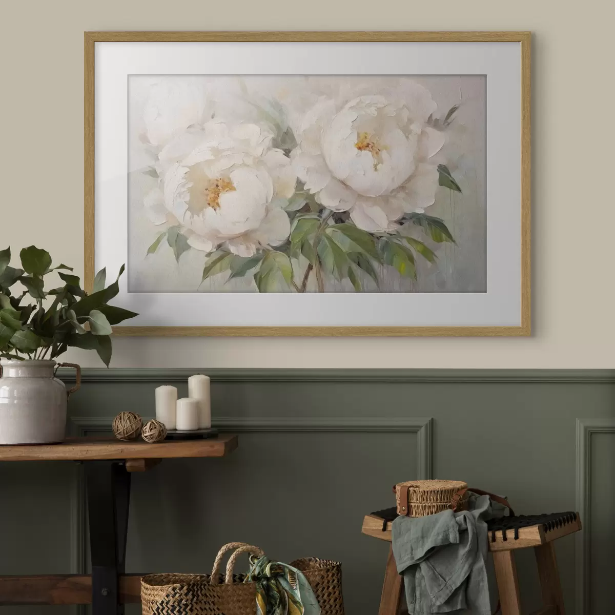 Poster Délicates pivoines blanches f45268