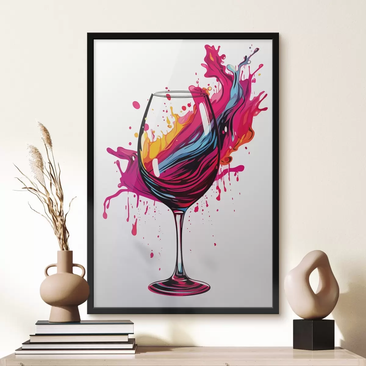 Poster Un verre avec des peintures f45269