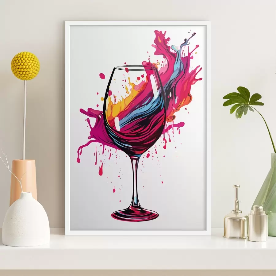 Papier peint Un verre avec des peintures f45269