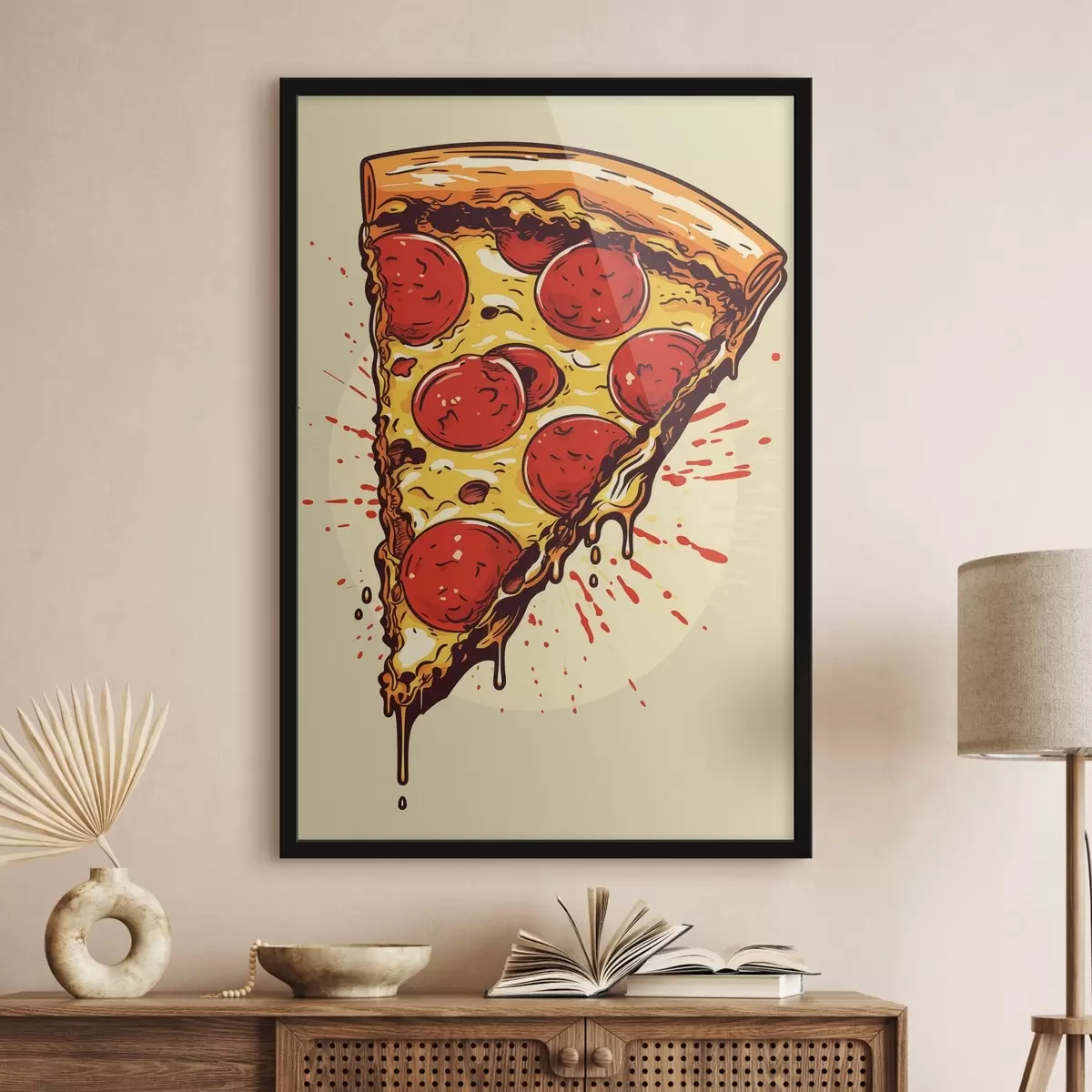 Poster Tranche de pizza au pepperoni f45275