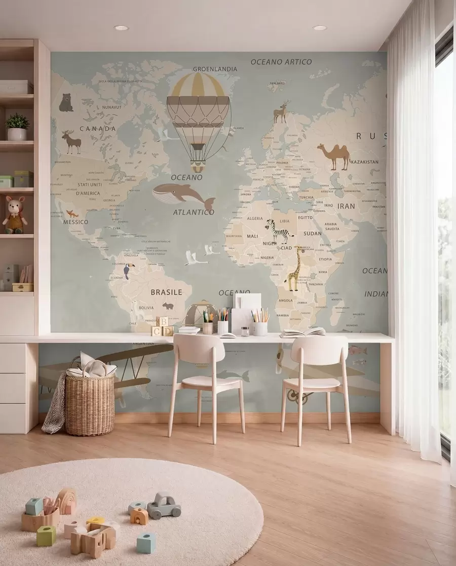 Papier peint Petit atlas en italien u79997