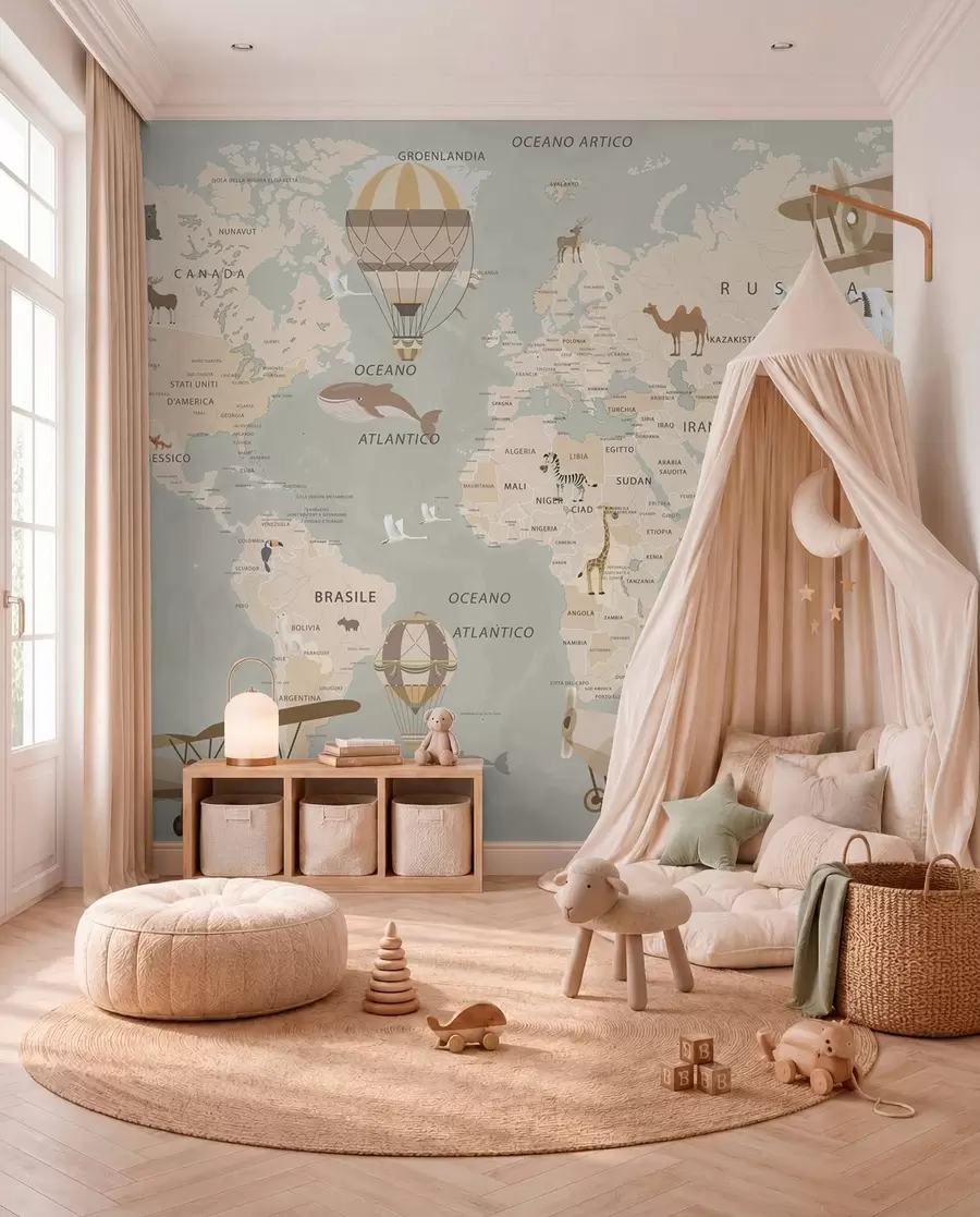 Papier peint Petit atlas en italien u79997