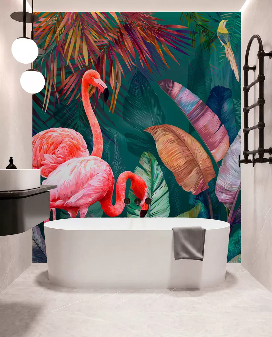 Papier peint Flamants roses sous les tropiques colorés u80403