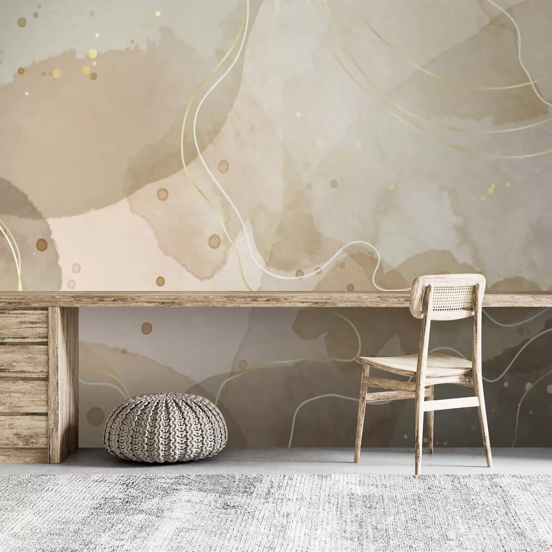 Papier peint Motif aquarelle de style boho avec veines u71771