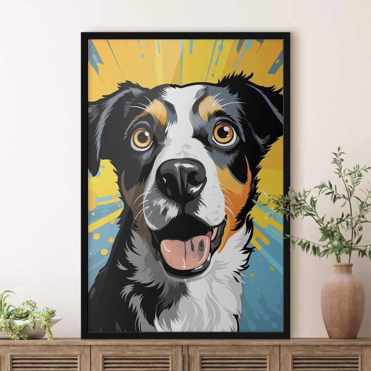 Poster Chien heureux Pop Art f45279